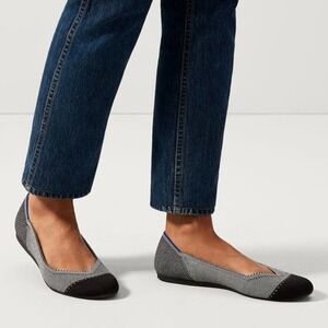 Rothy’s Flat Grey Mist Cap Toe Ballet Flats Size 6